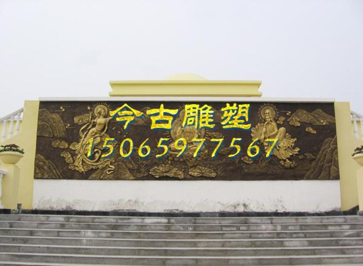 觀音三姊妹 玻璃鋼仿黃銅效果